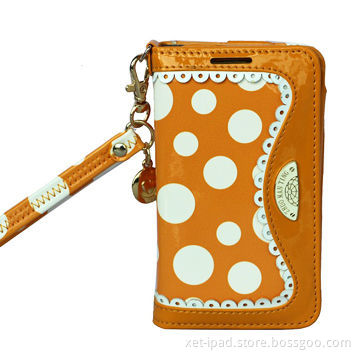 Leather mobile phone case for iPhone 5/5S/5C, smart stand design